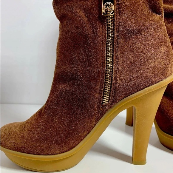 Michael Kors Suede Platform Calf High Boots 6.5M - Picture 5 of 8